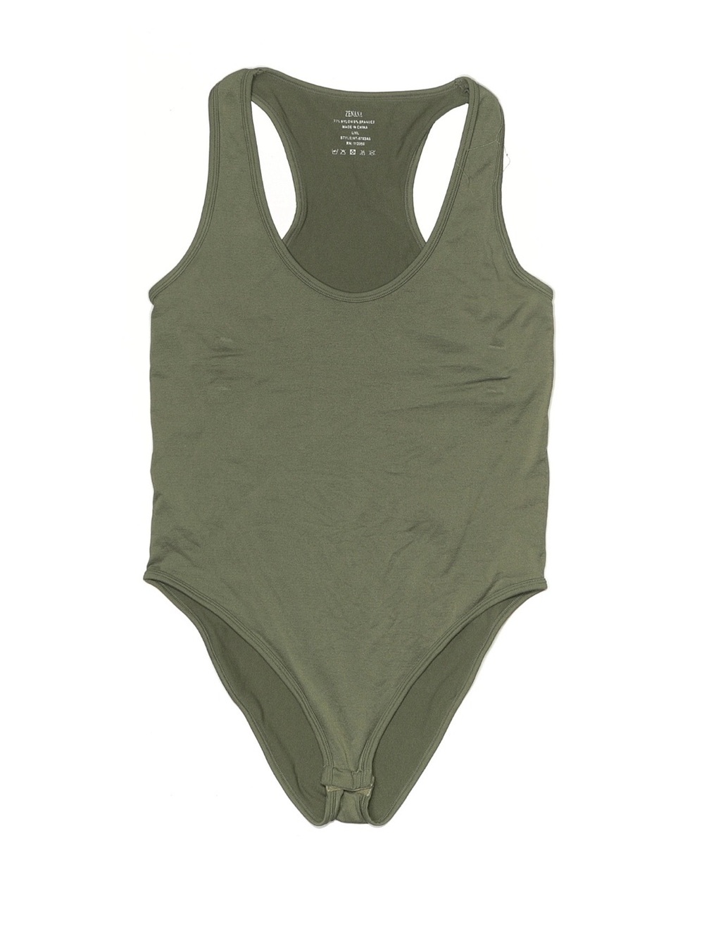 Zenana Outfitters Olive Scoop Neck Bodysuit